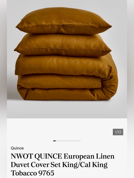 Quince Other - NWOT QUINCE European Linen Duvet Cover Set King/Cal King Tobacco 9765